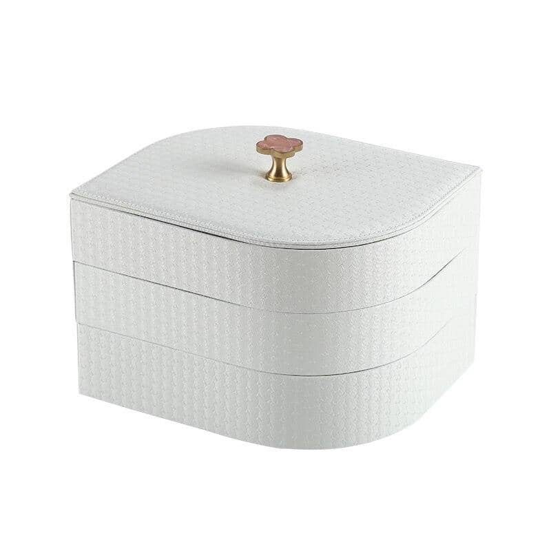 boite bijoux cuir blanc