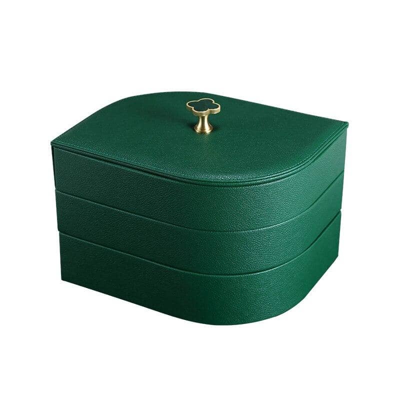 boite bijoux cuir vert