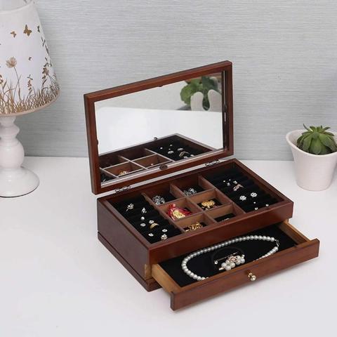 coffret bijoux compartiment et miroir