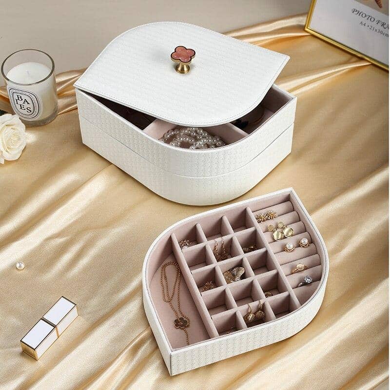 coffret bijoux cuir beige