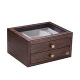 organisateur à bijoux en bois et verre