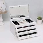 rangement bijoux blanc bois miroir