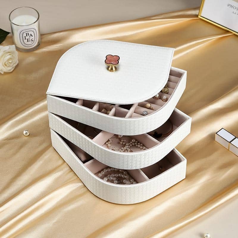 rangement bijoux cuir blanc